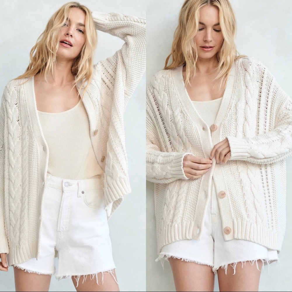 JENNI KAYNE Cable Cocoon Cardigan